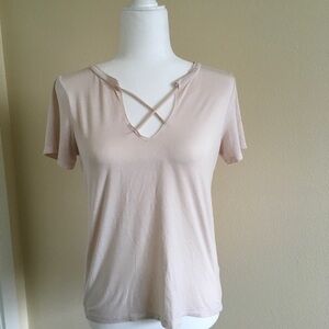 American Eagle Criss Cross Front V-Neck Tee